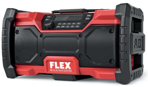 FLEX RD 10.8/18.0/230 Akkus és hálózati építkezési rádió CEE Akku és töltő nélkül
