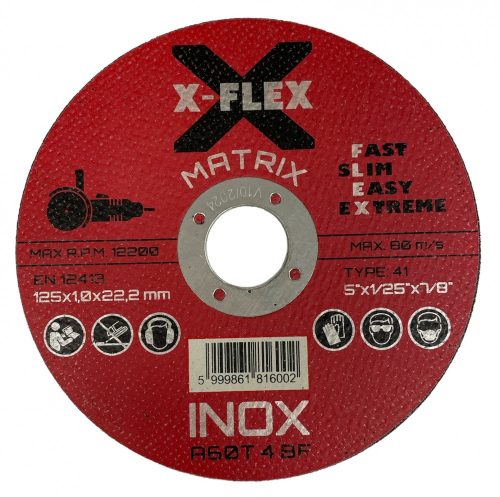 X-FLEX Fémvágó korong Matrix Inox 125x1,0x22,23mm